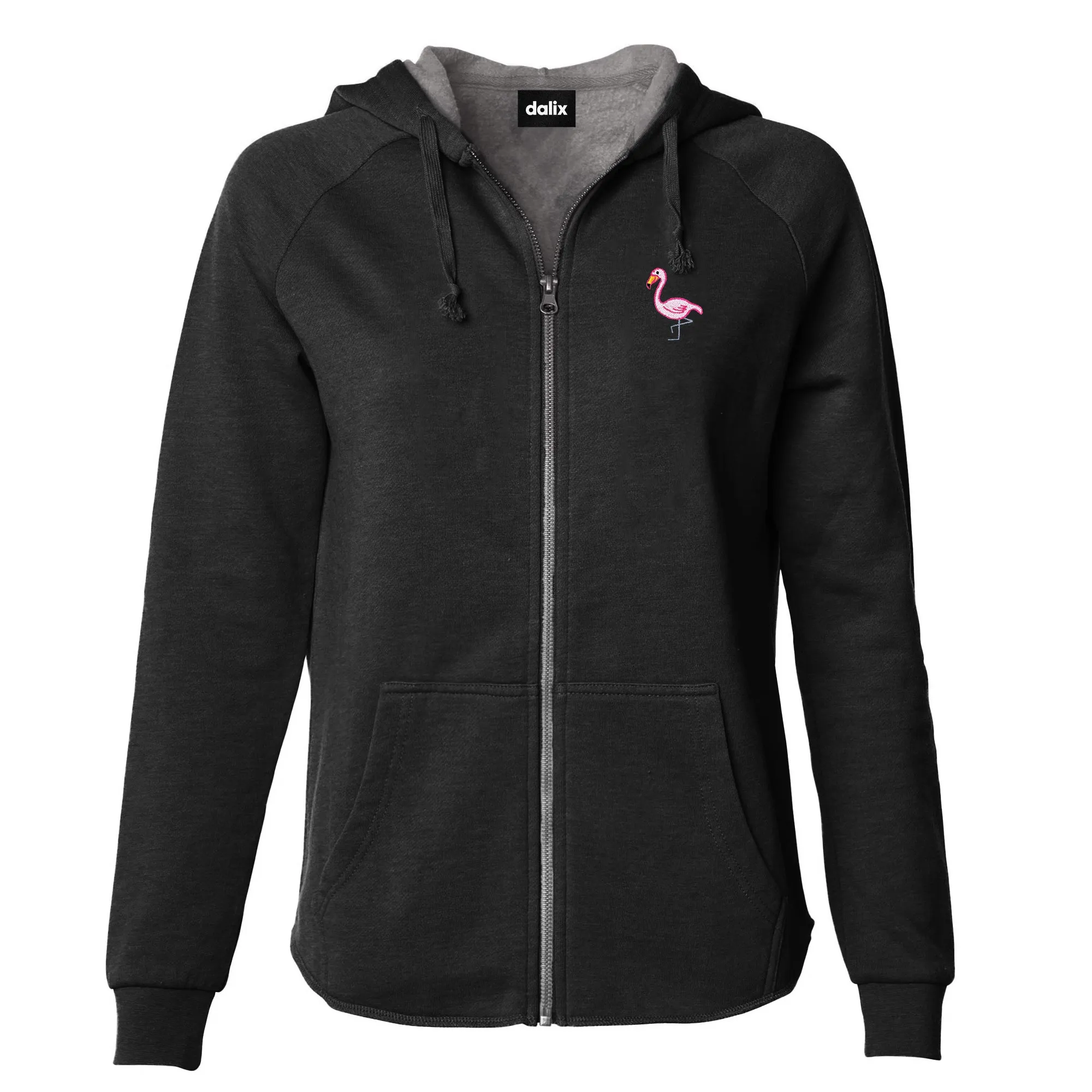 Dalix Flamingo Washed Zip Hoodie