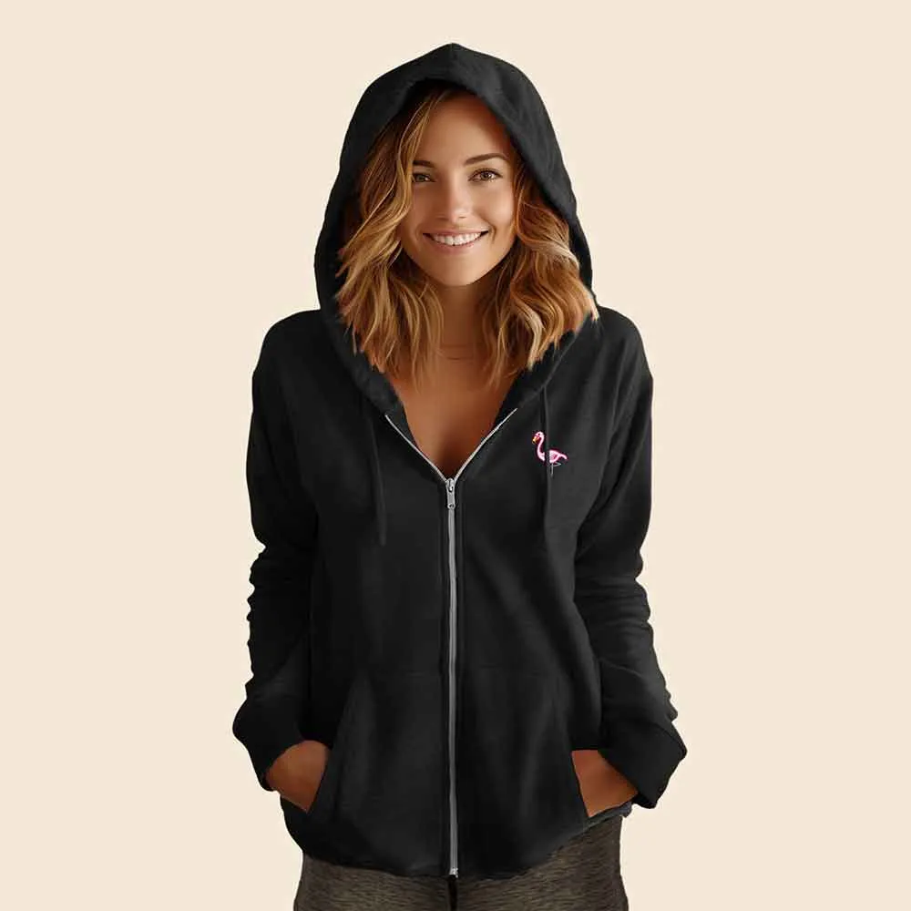 Dalix Flamingo Washed Zip Hoodie