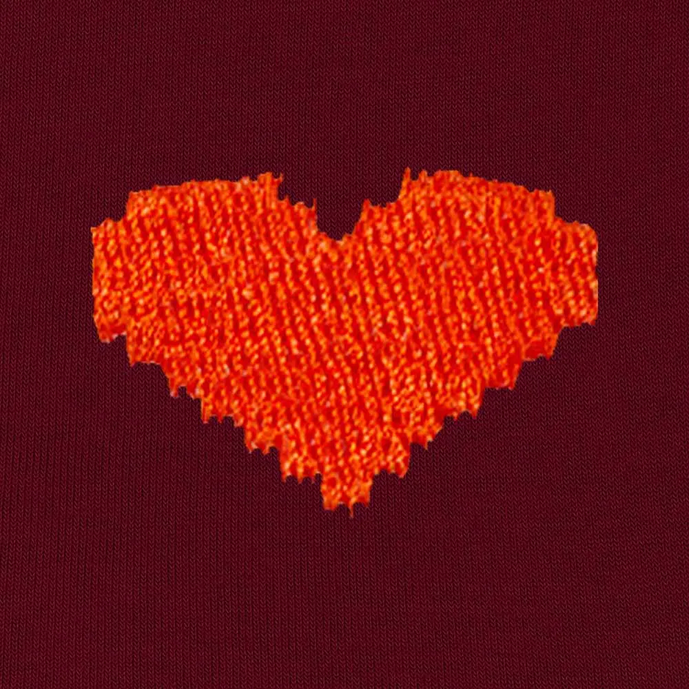 Dalix Pixel Heart Zip Hoodie