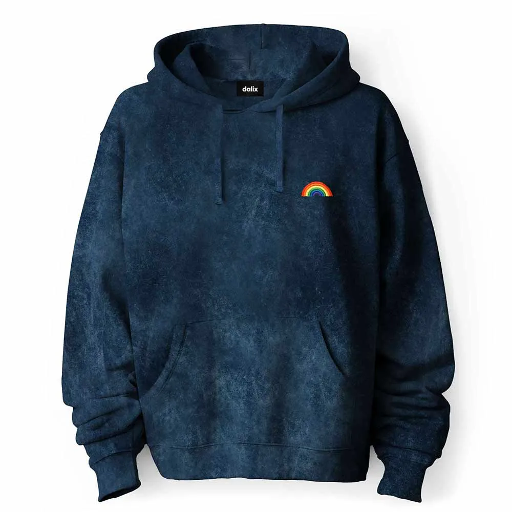 Dalix Rainbow Mineral Wash Hoodie