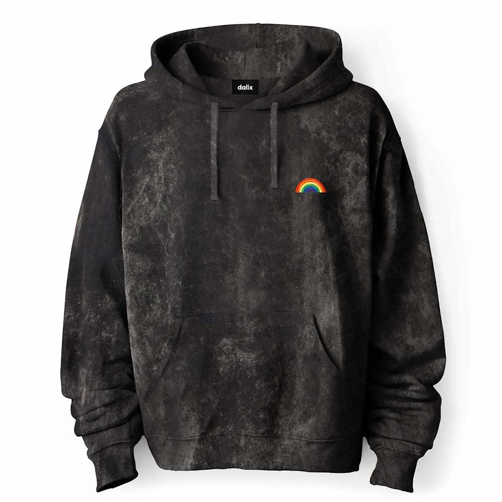 Dalix Rainbow Mineral Wash Hoodie