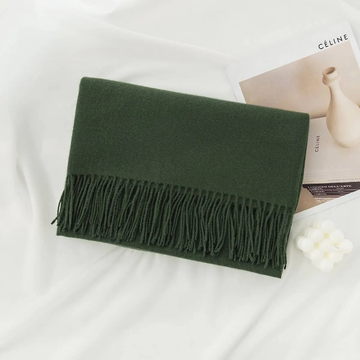 Dark Green Long Scarf