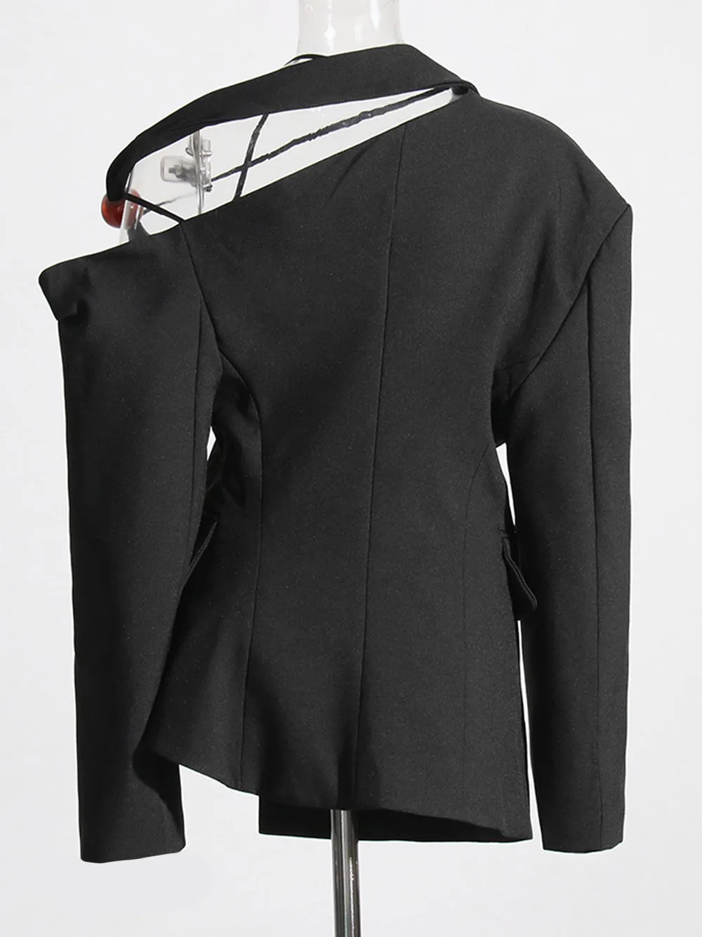 DEIDE Asymmetric Blazer in Blazk