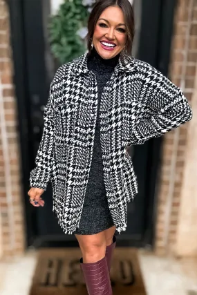 Deserving Praise Houndstooth Shacket