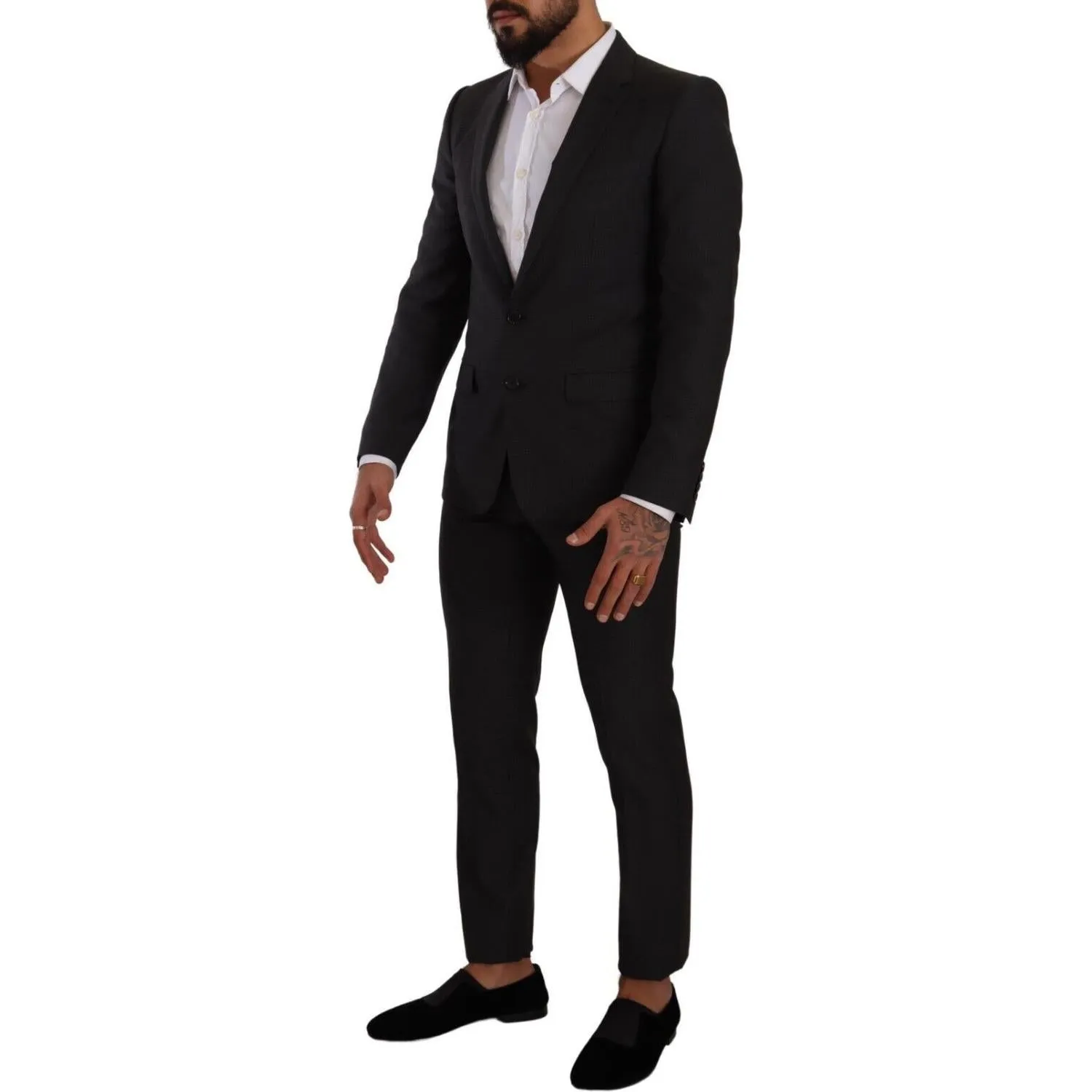 Dolce & Gabbana Elegant Black Wool Martini Suit