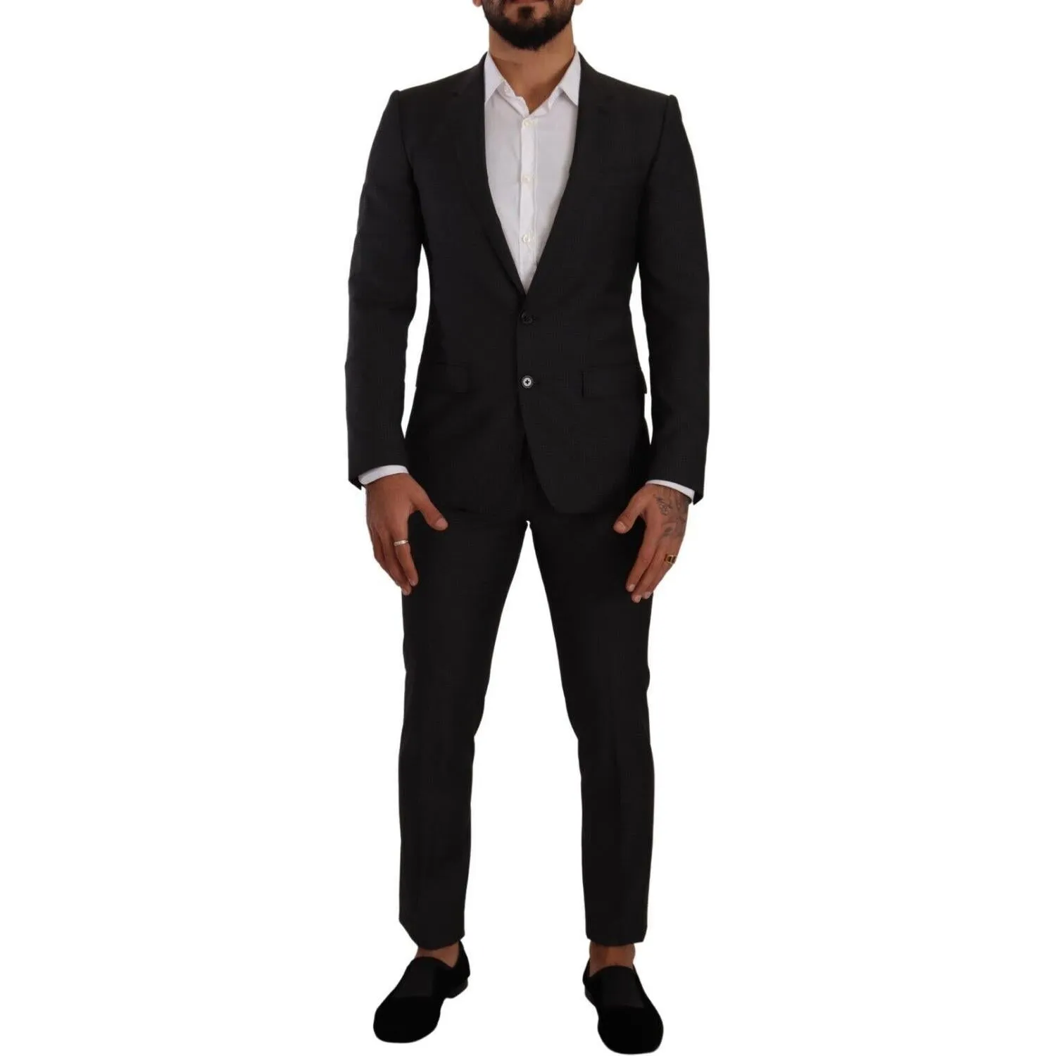 Dolce & Gabbana Elegant Black Wool Martini Suit