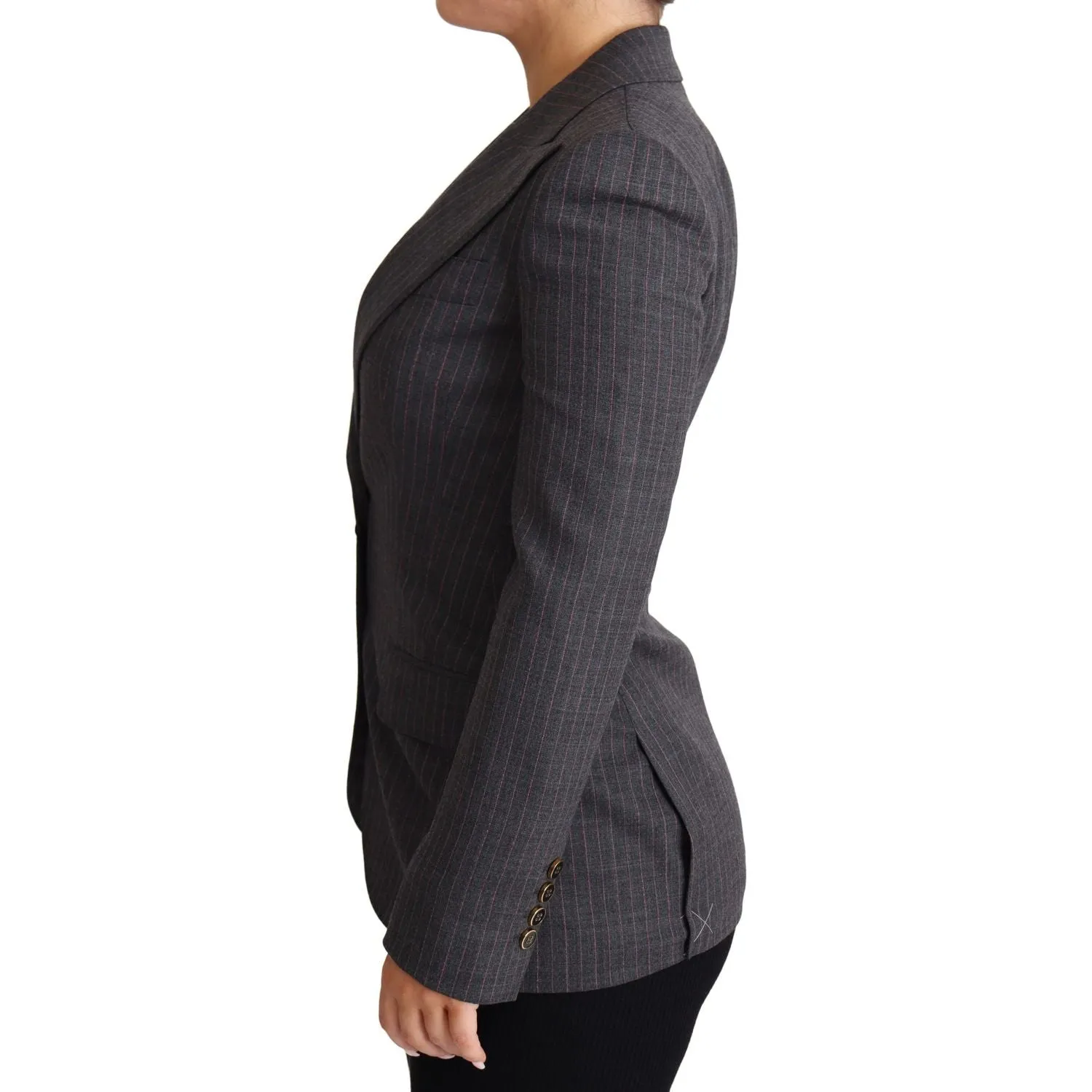 Dolce & Gabbana Elegant Gray Stretch Wool Blazer