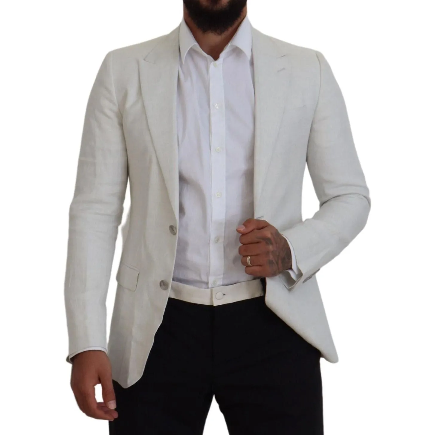 Dolce & Gabbana Elegant White Sicilia Single Breasted Blazer