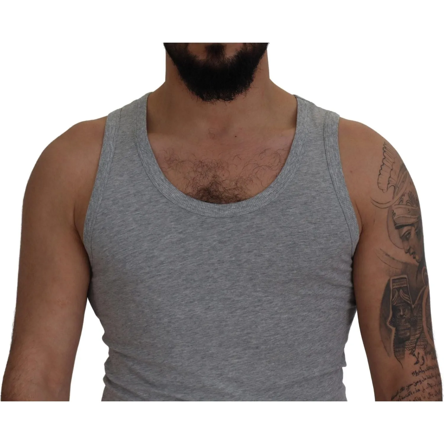 Dolce & Gabbana Sleek Sleeveless Grey Cotton Tank Top