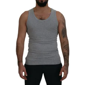 Dolce & Gabbana Sleek Sleeveless Grey Cotton Tank Top