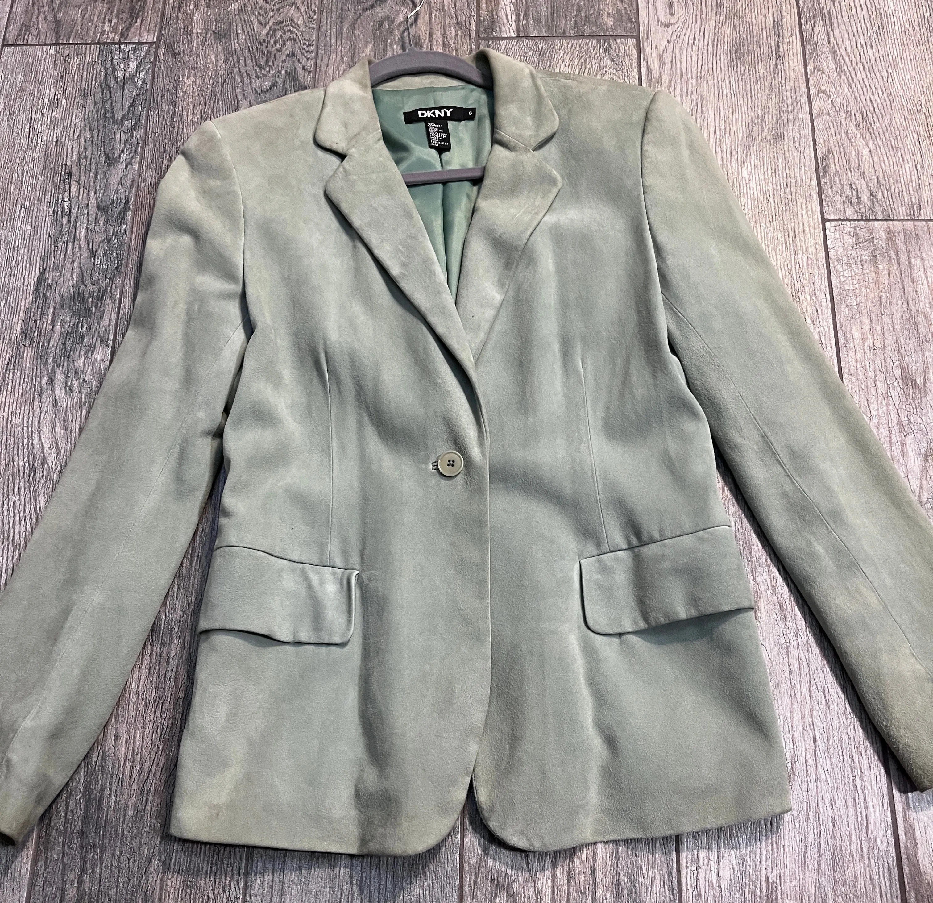 Donna Karan Minty Suede Blazer / Size 6