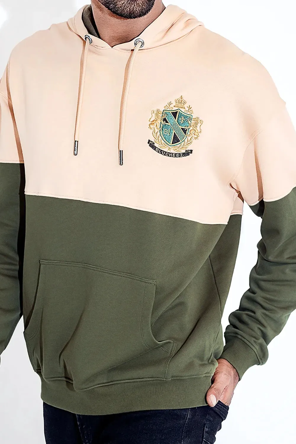 Drop Shoulder Embroidered Hoodie