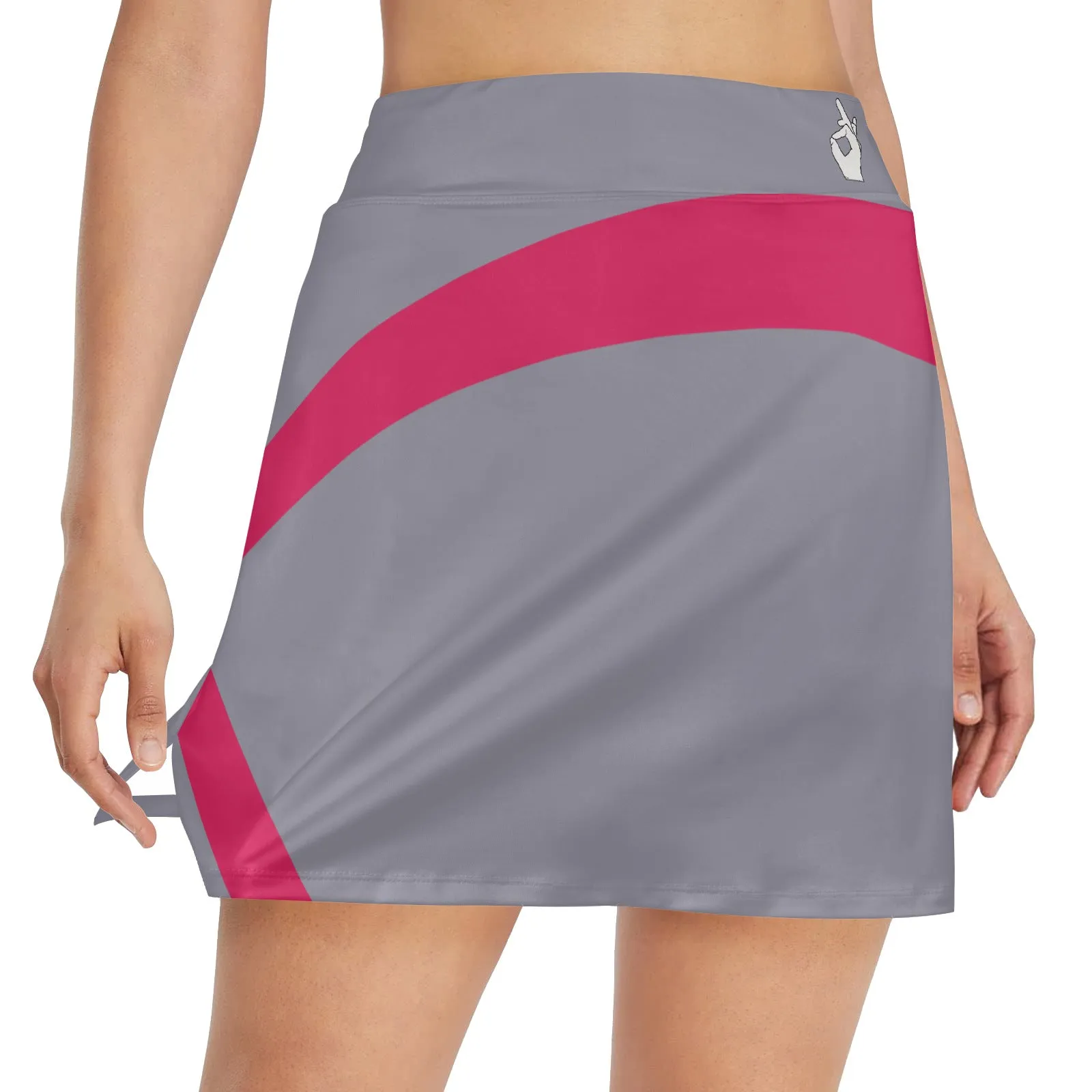 DTI Dark Grey and Hot Pink Stripe Skirt with Pocket