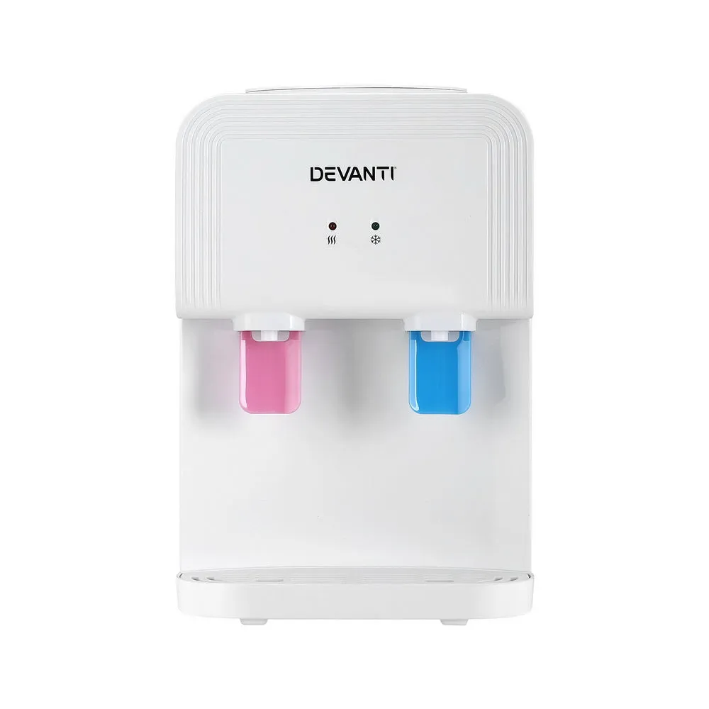 Dual-Tap Water Cooler Dispenser, Hot & Cold, Bench Top - Devanti