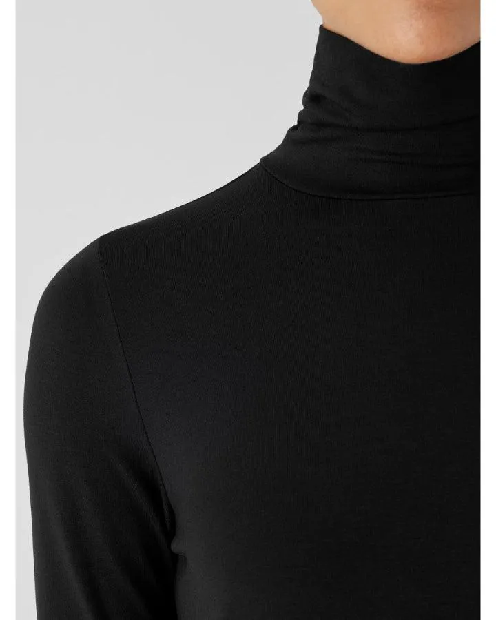 Eileen Fisher Scrunched Neck Jersey Turtleneck