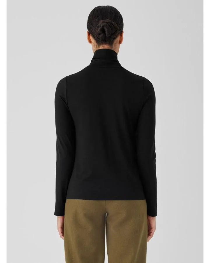 Eileen Fisher Scrunched Neck Jersey Turtleneck