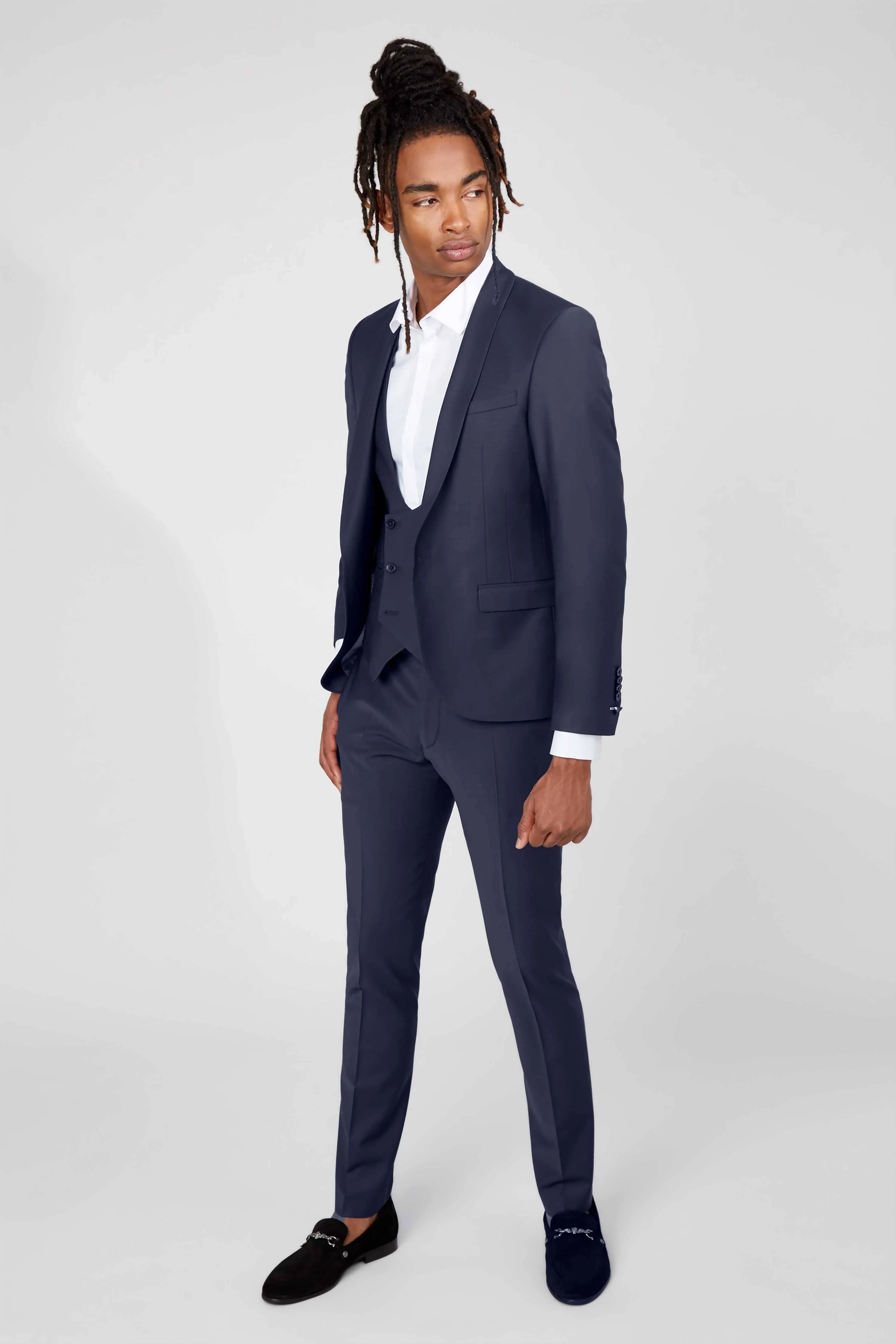 Ellroy Skinny Fit Navy Wool Jacket - ARCHIVE