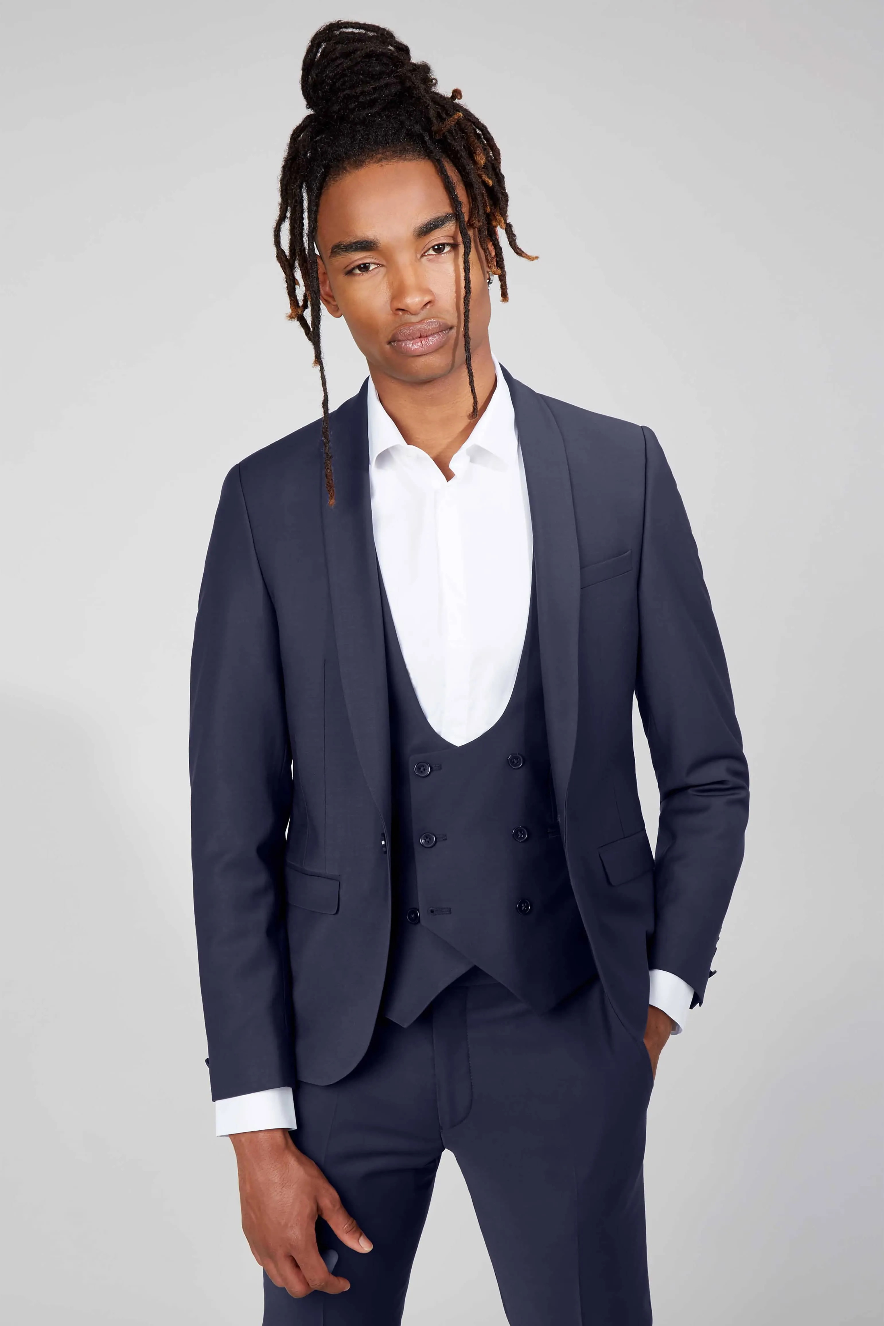 Ellroy Skinny Fit Navy Wool Jacket - ARCHIVE