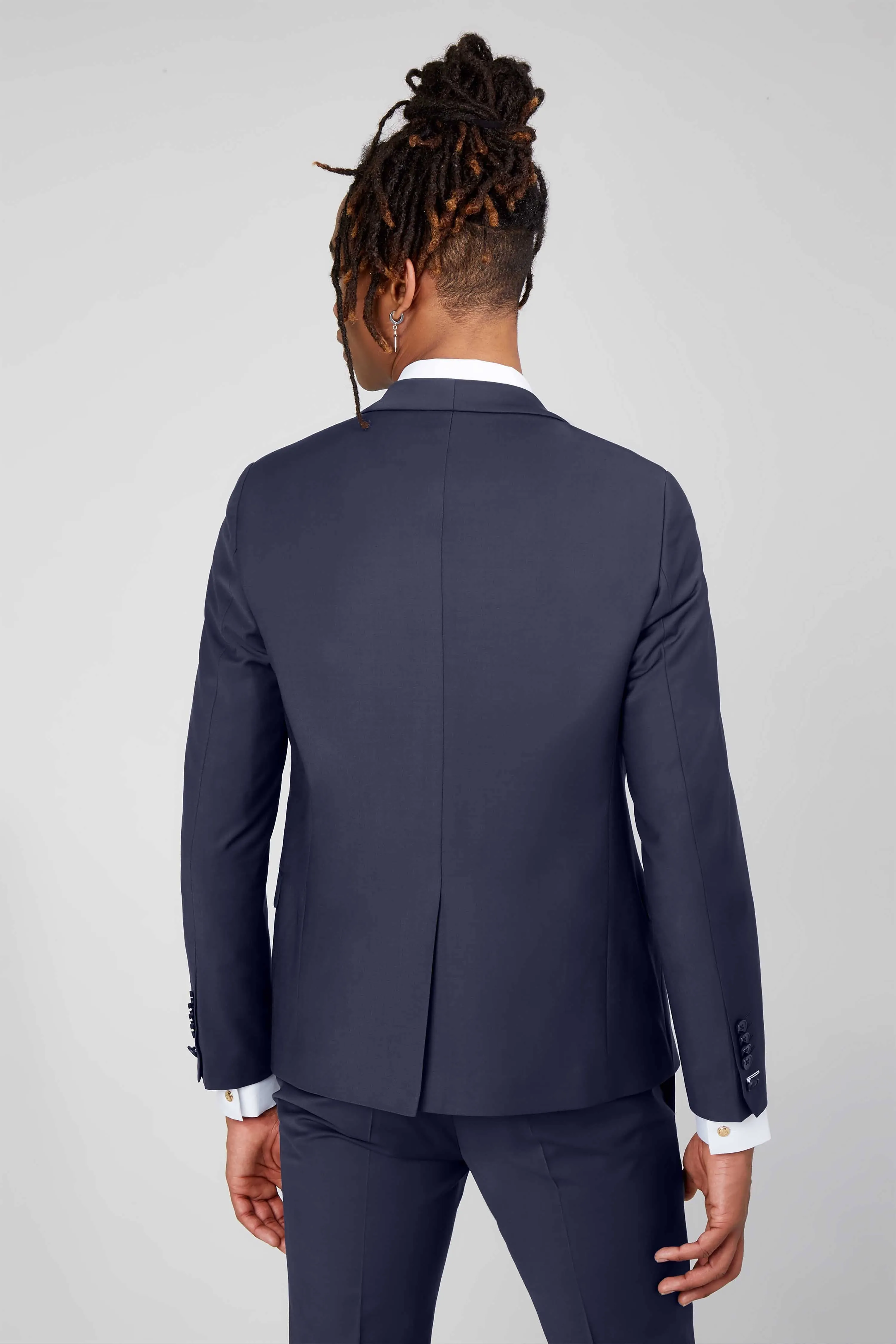 Ellroy Skinny Fit Navy Wool Jacket - ARCHIVE