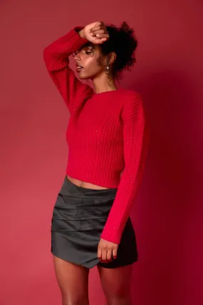 Endless Rose - Sequins Cropped Sweater