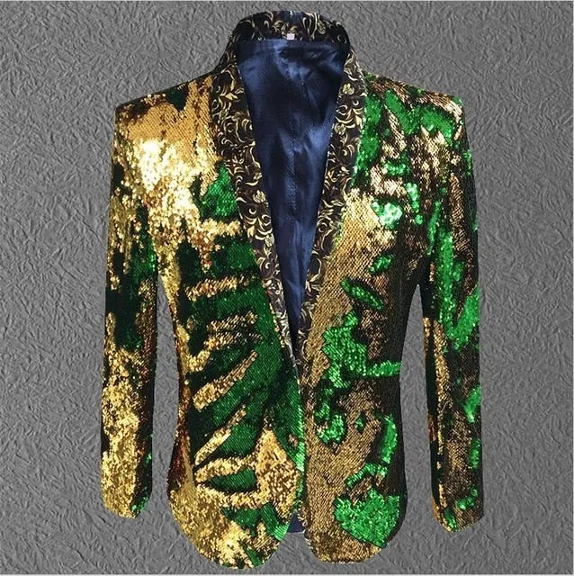 Fancy Sequin Singer Stage Costume Blazer