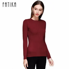 FATIKA Women's Sweaters And Pullovers Female Solid Wool Pullover Knitted Casual Oversized Pull Femme Sweater