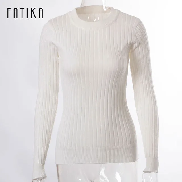 FATIKA Women's Sweaters And Pullovers Female Solid Wool Pullover Knitted Casual Oversized Pull Femme Sweater