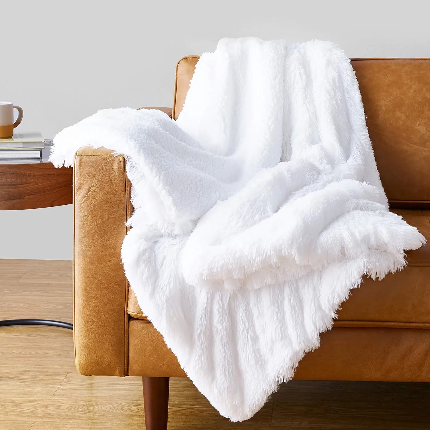 Faux Fur Sherpa Throw Blanket