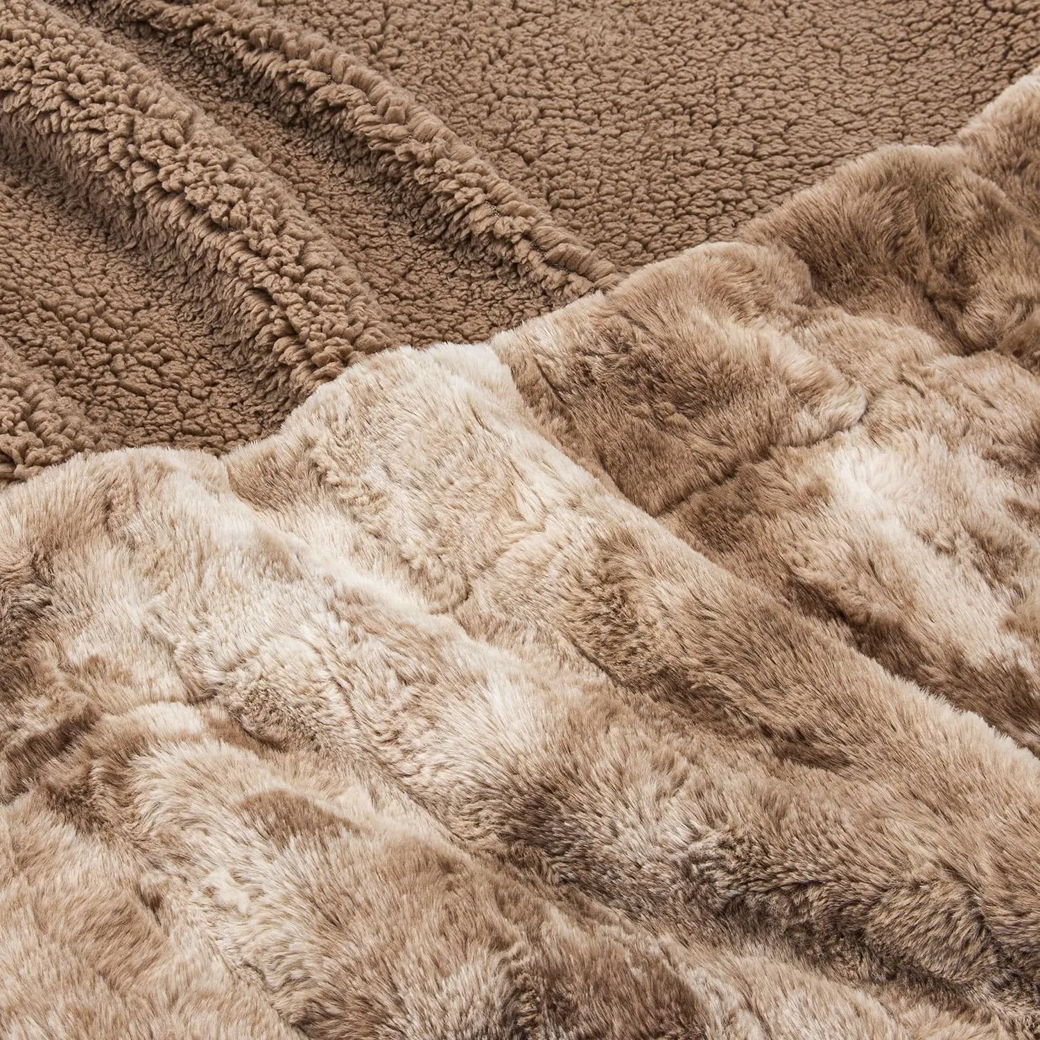 Faux Fur Sherpa Throw Blanket