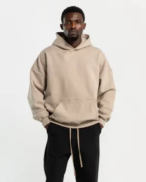 Fleece Hoodie in Dusty Beige