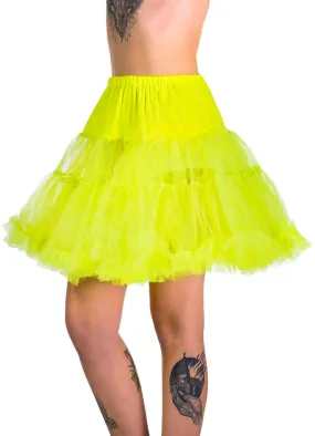 Fluffy Neon Yellow Plus Size Thigh Length Costume Petticoat