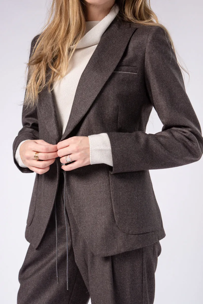 Gamma Broadcloth Blazer Jacket in Brown