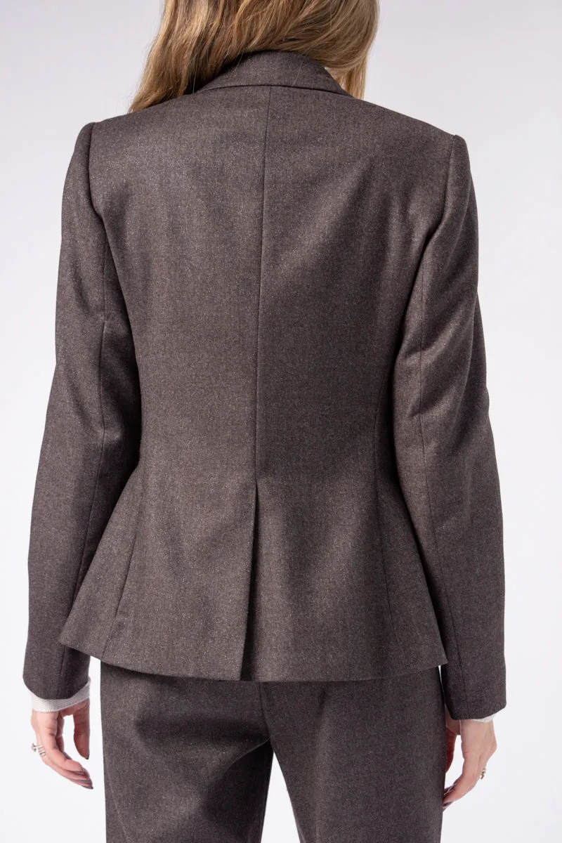 Gamma Broadcloth Blazer Jacket in Brown