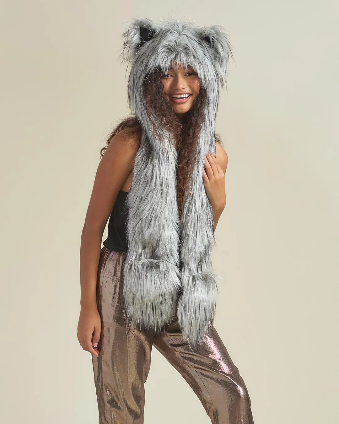 Glitter Moon Wolf Collector Edition Faux Fur Hood | Women's