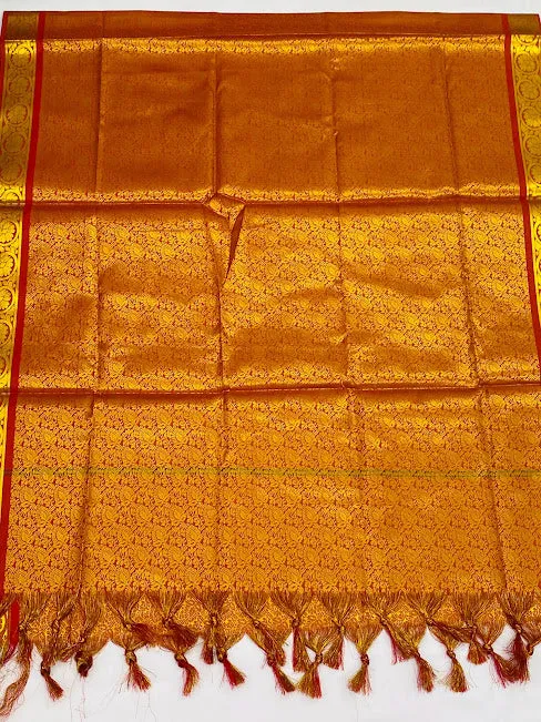 Gorgeous Red Color Silk Shawl (Ponnadai) For Guest