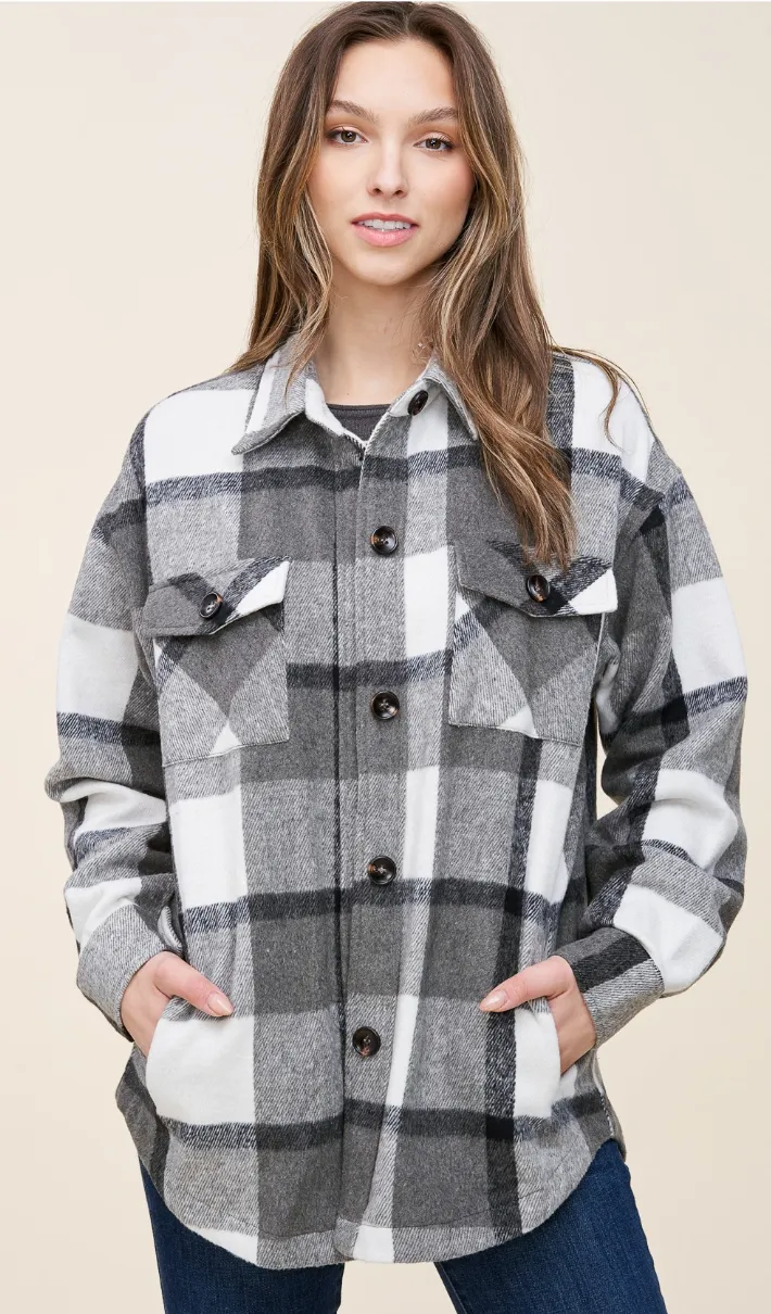 Grey Plaid Shacket