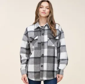 Grey Plaid Shacket