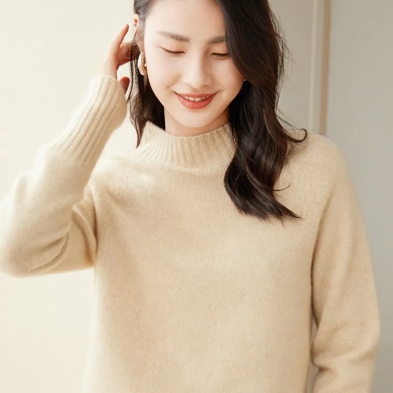 Half Turtleneck Pullover Loose Thickened Cashmere Sweater