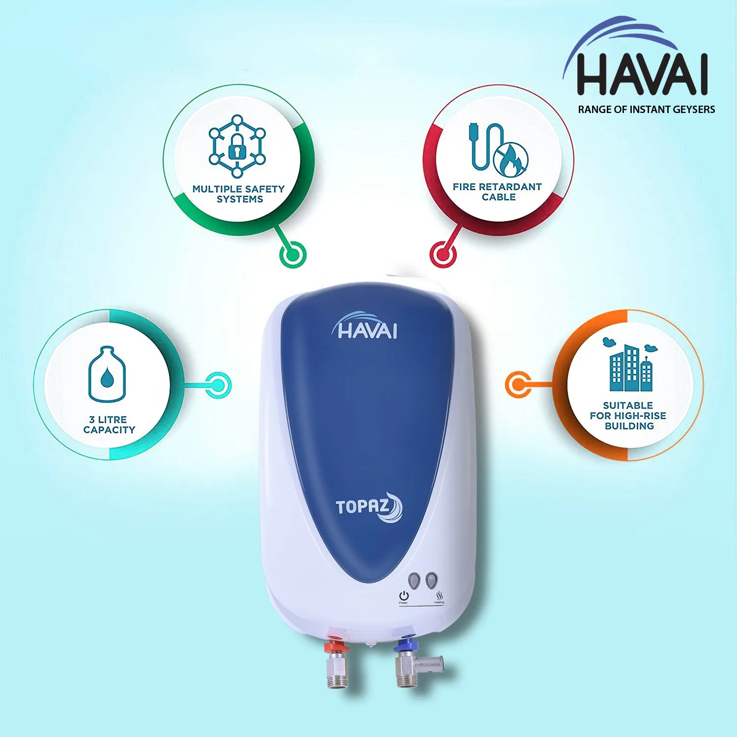 HAVAI Topaz 3 Litre Instant Water Heater / Geyser