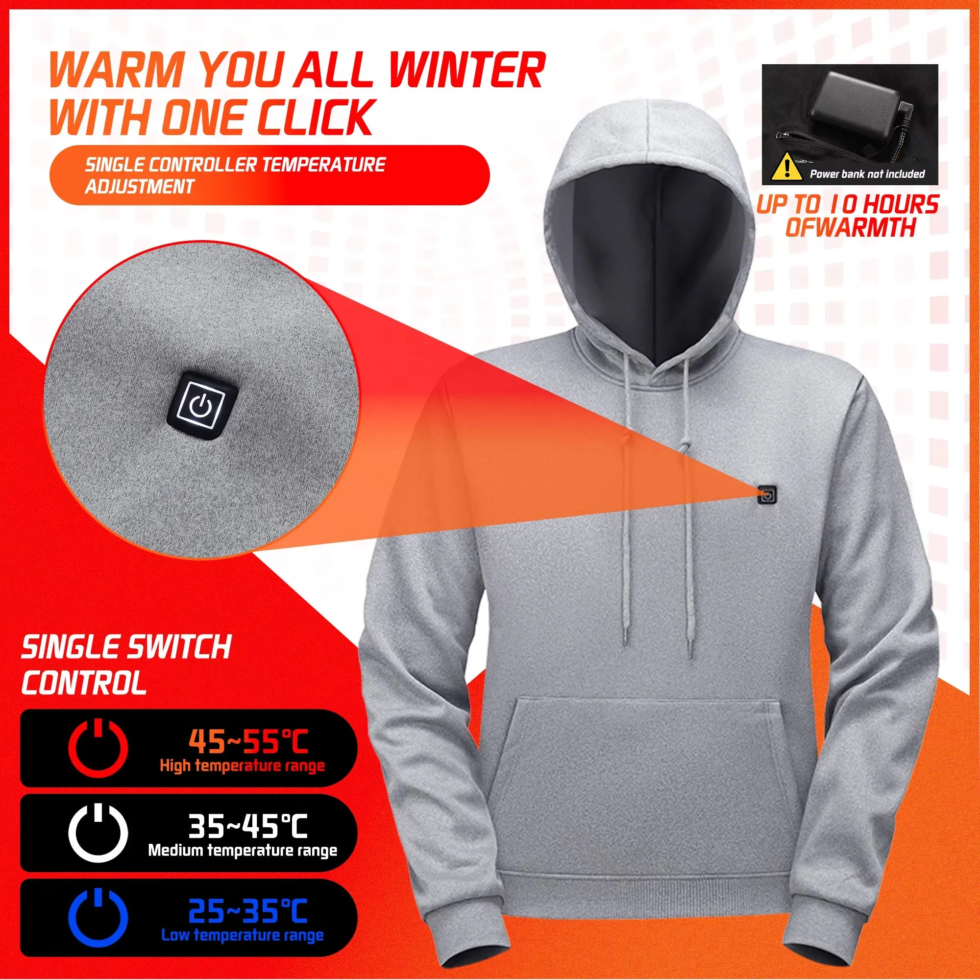 Heated Hooded Pullover