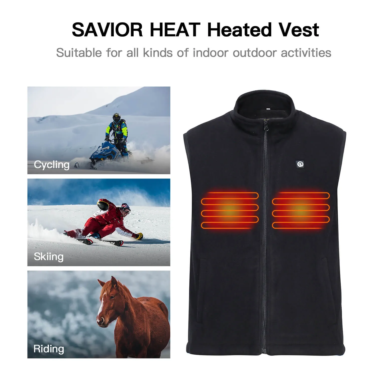 Heated Vest for Men Women | 7.4V 5200mAh Battery Lightweight Electric Warming Vest | Keepwarming