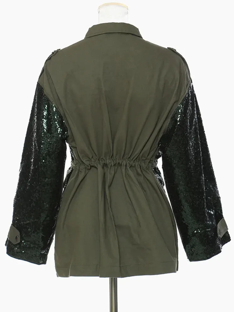 HEYFANCYSTYLE Glimmering Sequins Jacket