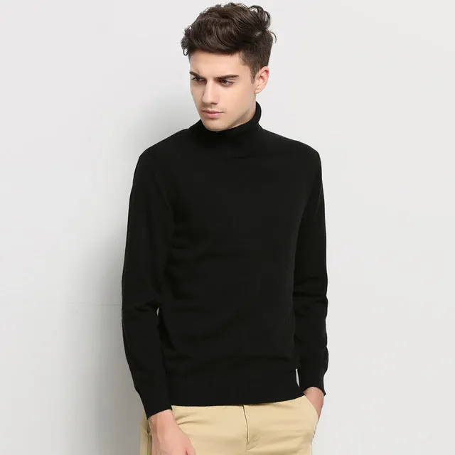 Hot 2017 New Autumn Winter Brand Clothing Sweater Men Turtleneck Slim Fit Winter Pullover Men Solid Color Knitted Sweater Men