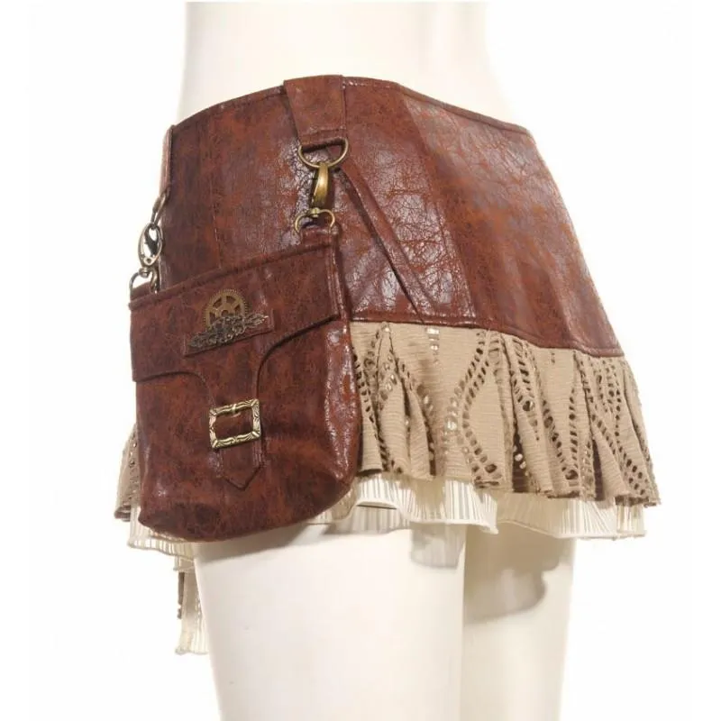 Hot and Steamy Steampunk skirt Brown