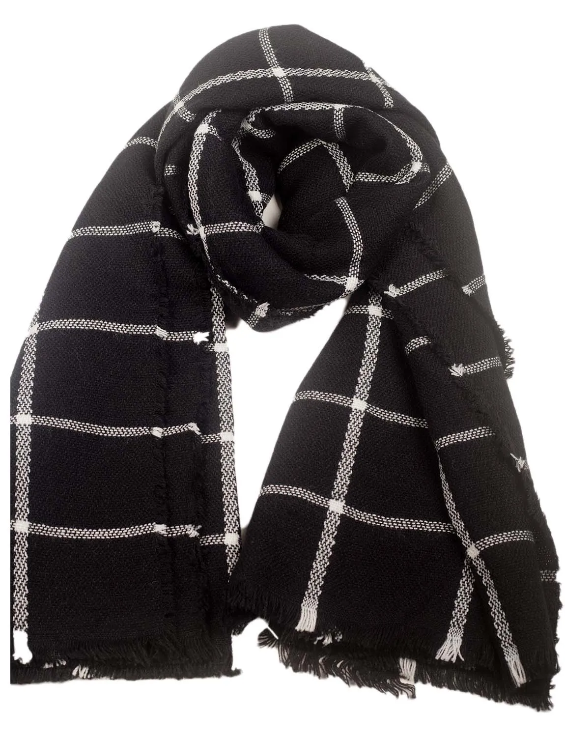 iB-iP Women's Warm Plaid Cute Long Female Large Tartan Wraps Scarf