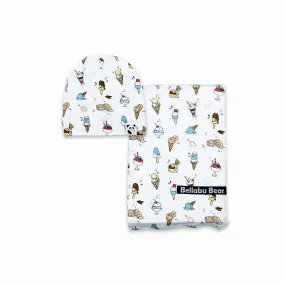 Ice Cream Bamboo Swaddle & Beanie Set