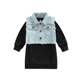 Infant Dress   Waistcoat, Long Sleeve Set