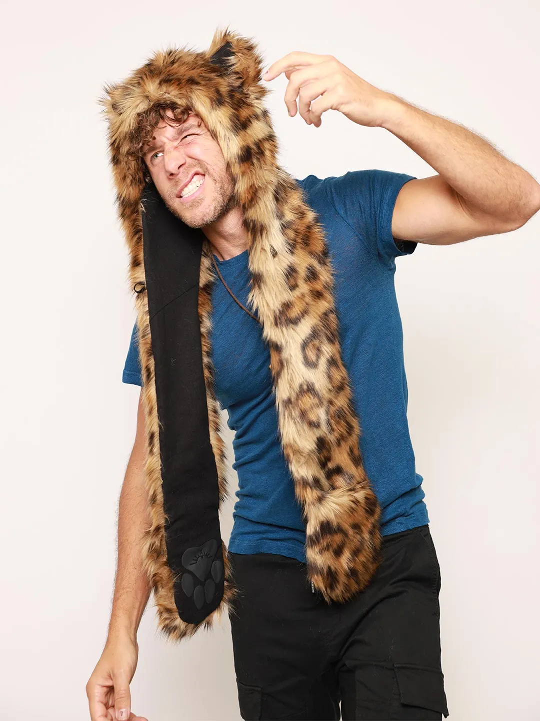 Javan Leopard Faux Fur Hood  | Men's