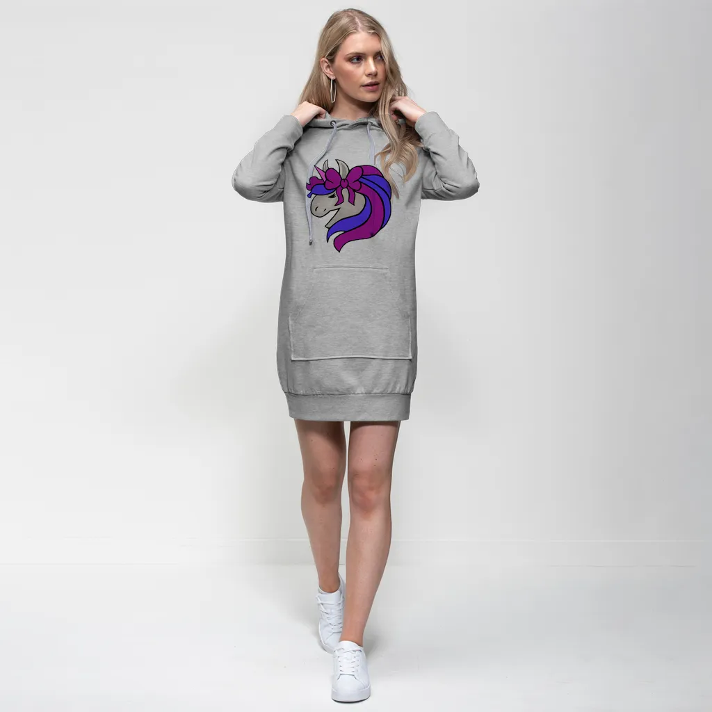 JohnsonKelly_UnicornHead2 Premium Adult Hoodie Dress