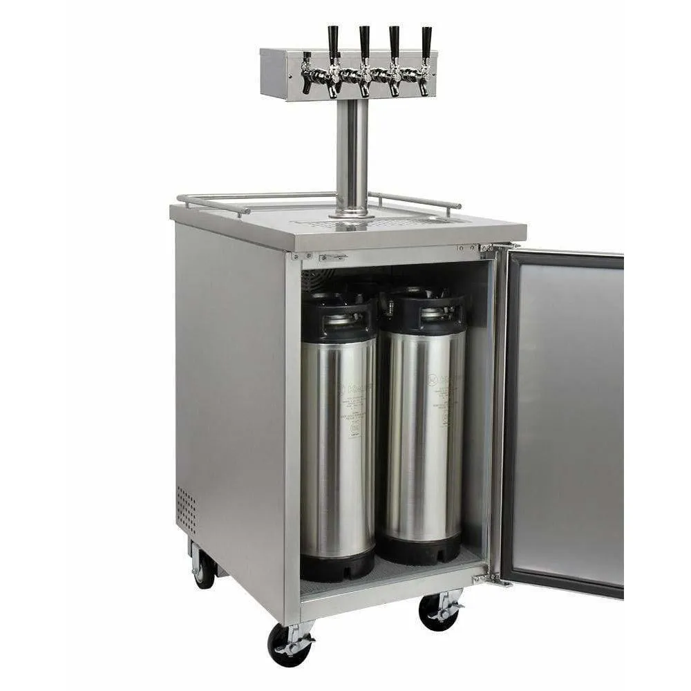 Kegco 24" Wide Four Tap All Stainless Steel Kegerator XCK-1S-4